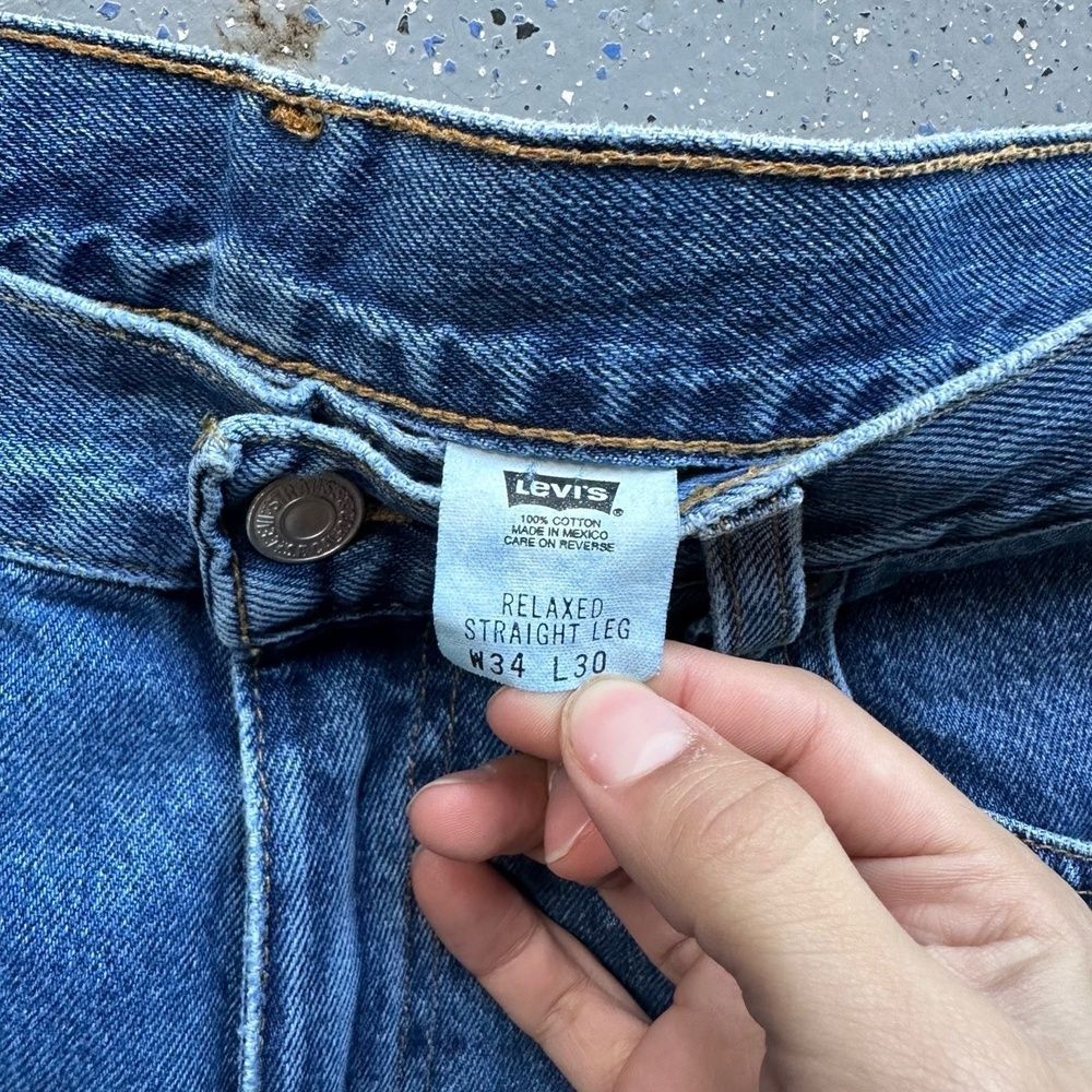Levis 501s Vintage 90s W34 L30 Blue Denim Paper Tag Straight Fit - Picture 6 of 8